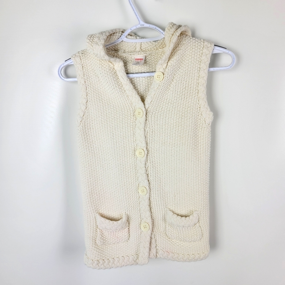 GYMBOREE 60% Cotton Knit Hooded Vest Girls Sz 5-6